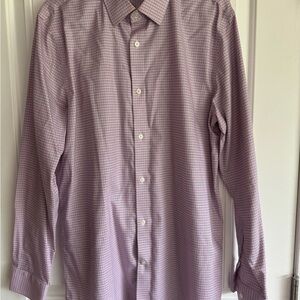 Banana Republic Purple Dress Shirt with Subtle Check Pattern